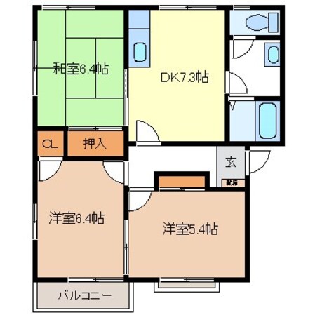 ルミエールしののい Ｅの物件間取画像